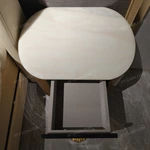 Gold & Black Nightstand with White Marble Top & Medusa Handles